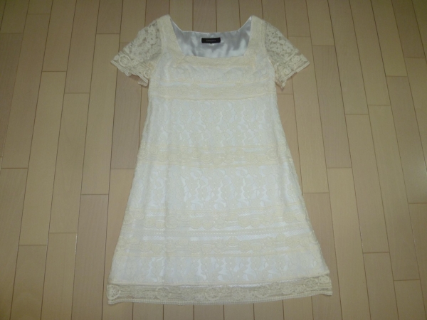 ★ジャスグリッティー★総レースワンピース アイボリー 美品  サイズ2(9号)拍卖