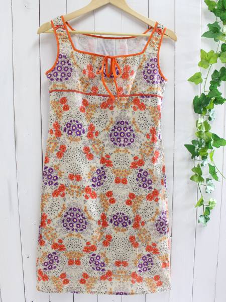 ◆MK ミッシェルクラン◆コットン花柄ノースリーブワンピース拍卖