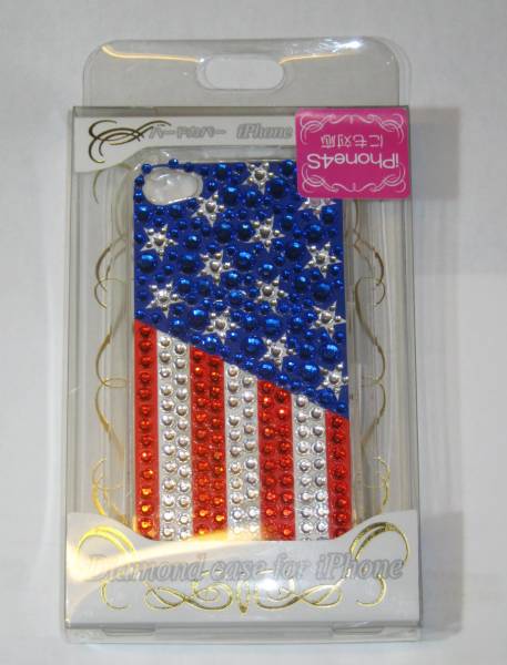 キラキラ ラインストーン iPhone4/4S ヤンキー ケース 星条旗拍卖