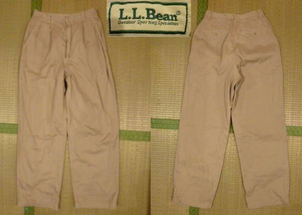 日本製 アウトドアに最適 LL Bean チノパン Mサイズ LLビーン カーキ拍卖