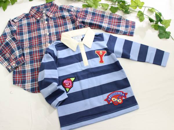 新品*PLACE プレイス*女の子ボーダーポロシャツセット 3T 90-100拍卖