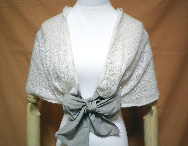 組曲プリエ★ニットショール★新品★フォーマル★リボン拍卖