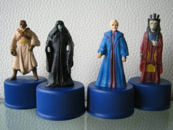 スターウォーズ ペプシ ボトルキャップ 4個セット タスケン・レイダー/ダース・シディアス/バローラム最高議長/ヌート・ガンレイ /④K3拍卖