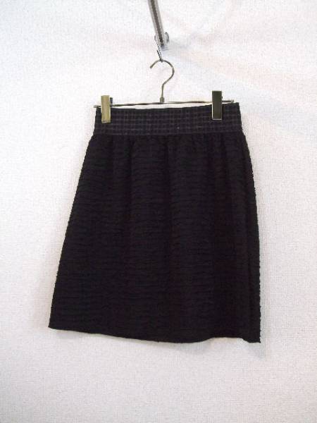 maturita黒シワ加工膝丈台形スカート(USED)10515拍卖