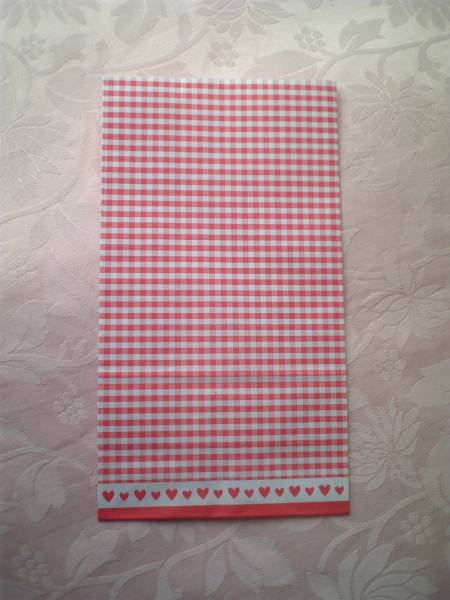 ☆レッドのチェック&ハート☆ マチ付き角底バック 30枚拍卖