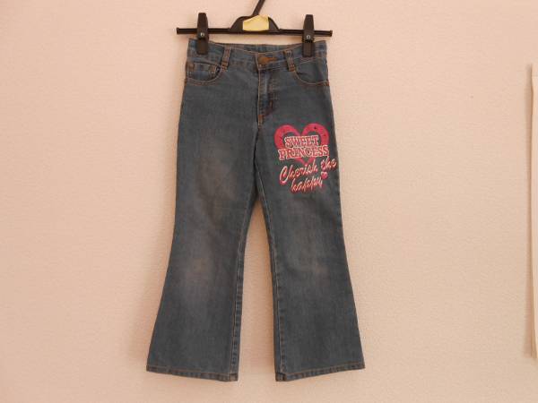 ●子供女の子用/Jeebirh/ジーンズ/ブーツカット/青色/110拍卖