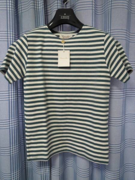 送料無料発送 超特価即決 LAGUNAMOON Basic グリーン ボーダー 厚地 半袖 Tシャツ フリー 正規品 新品未使用 タグ付き拍卖