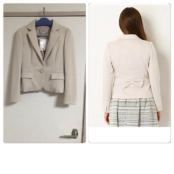 新品アプワイザー 後ろリボンポンチテーラードジャケット拍卖