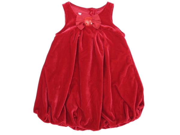 KO251★Koala Kids★ベルベットバルーンワンピース 90拍卖