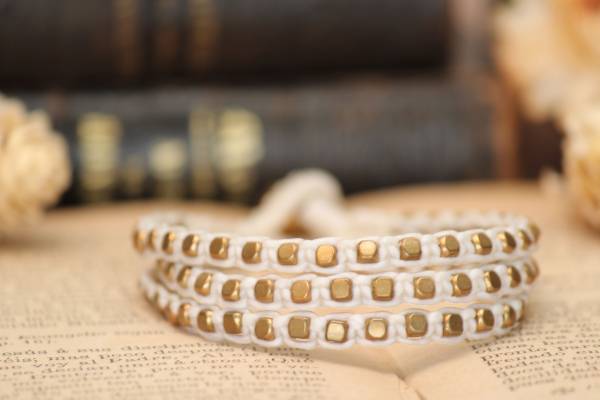 ♪新入荷♪WAXCORDブラスビーズ3連ブレスレットC拍卖