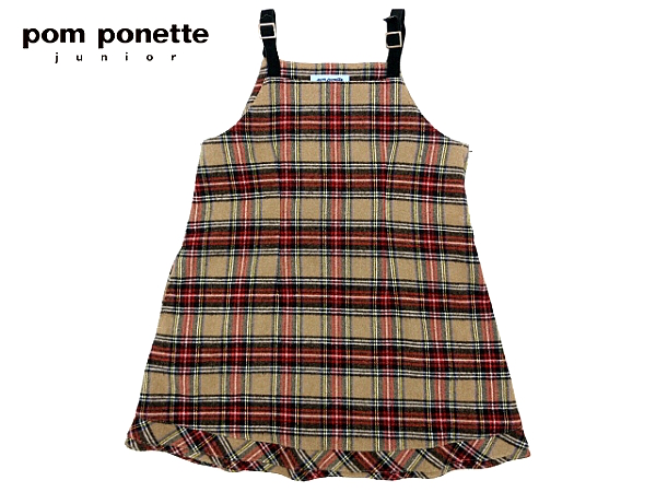 KO320★pomponette ポンポネット★秋冬チェックワンピース 110拍卖