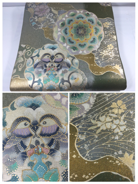 御仕立品★最高級 西陣織 金彩螺鈿 六通柄袋帯 為良子 作★74番拍卖