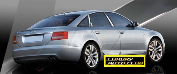 2005-2010 audi アウディ A6 C6 クロームピラー6ピースセット S6 RS エアロ クロ-ムパネル 鏡面 メッキ トリム エアロ カスタム 専用設計拍卖