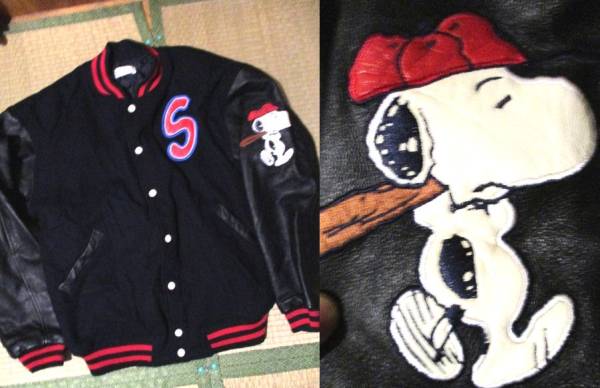 激レア! スヌーピー 袖革 牛革 USJ スタジャン Lサイズ SNOOPY ジャケット コレクターズアイテム 正規品拍卖