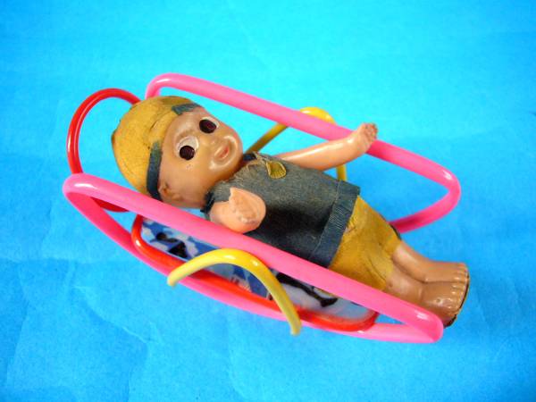 古い★紙衣装キューピー+おまけベッド*セルロイド*古玩レトロ★拍卖