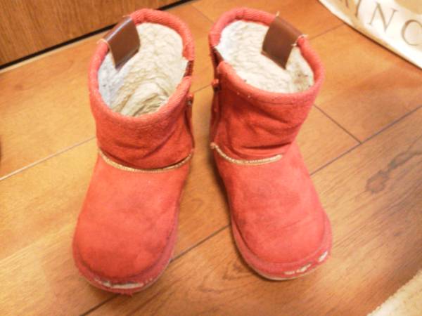 レッド■ムートンブーツ おしゃれデザイン14cm拍卖