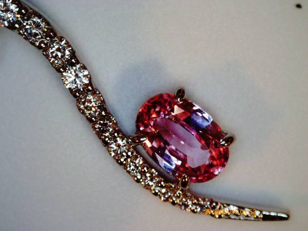 ♪Pt パパラチア0.766ctダイヤネックレス♪拍卖