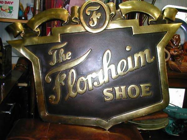 超レア!筆記体 40’s~50's USA革靴ブランド アメリカアンティーク Florsheim フローシャム店舗看板/60’sアメカジ古着ヴィンテージ拍卖