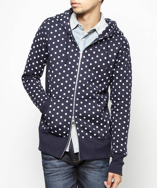 新品未使用VGC680サイズM【VANQUISH長袖ドットダブルジップアップパーカー】ネイビーメンズ紳士拍卖