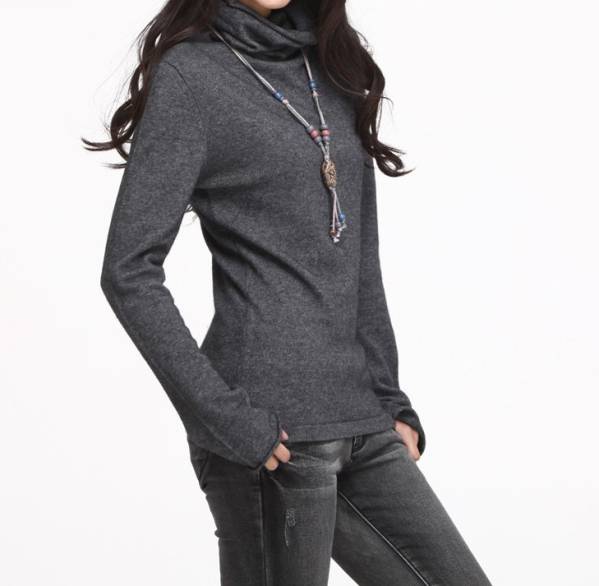 着心地の良いカシミヤ混・レディースタートルネックセーターXL拍卖