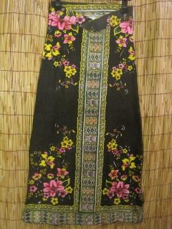 ⑤ヒッピー調プリント しっかりストレッチコットン ゴアスカート拍卖