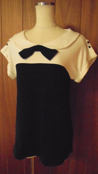 JILL STUART ジルスチュアート 胸元リボンツートンカットソー拍卖