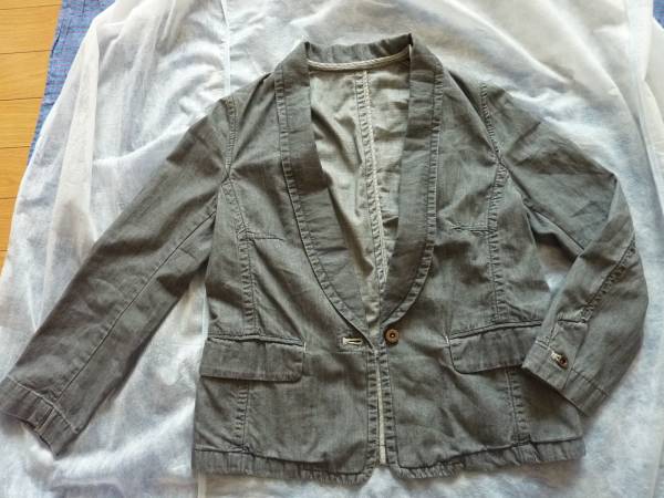 未使用タグ付 JOURNAL STANDARD L'ESSAGE ジャーナル スタンダード デニム 風 インディゴ ジャケット カーディガン 38 日本製 綿100%拍卖