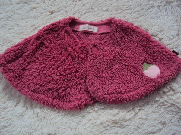 *百貨店ブランドブランシェスファッションベビーイチゴフリースケープ羽織コート7080サイズ拍卖