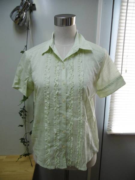 ☆エディー バウアー☆透け感 パフスリーブシャツ ブラウス M拍卖