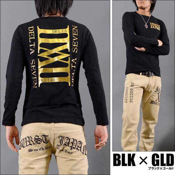 DELTA SEVENワンポイントロンT新品黒金M拍卖