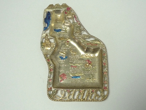 50’sアイダホ州メタルアッシュトレイ◆灰皿スーベニアUSA土産拍卖