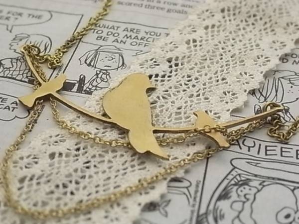 ◆未使用品◆真鍮 バードネックレス ゴールド拍卖