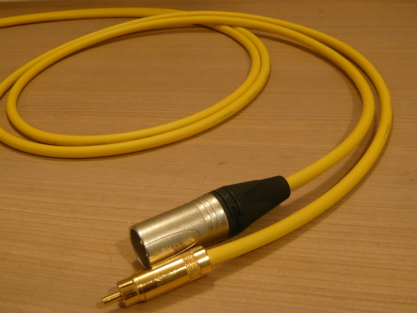 ★ 即決 RCA⇔XLRオス 1m BELDEN 8412 黄 NEUTRIK 金メッキ (メス変更可能 L.R識別処理可能) ★拍卖
