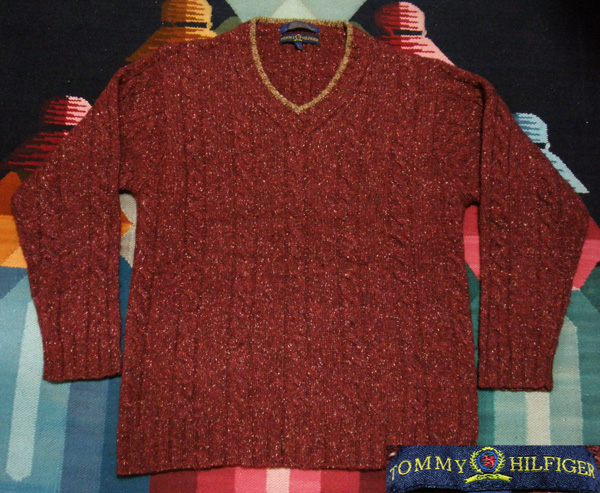 S【トミーヒルフィガー/ニット】セーター Vネック TOMMY 古着拍卖