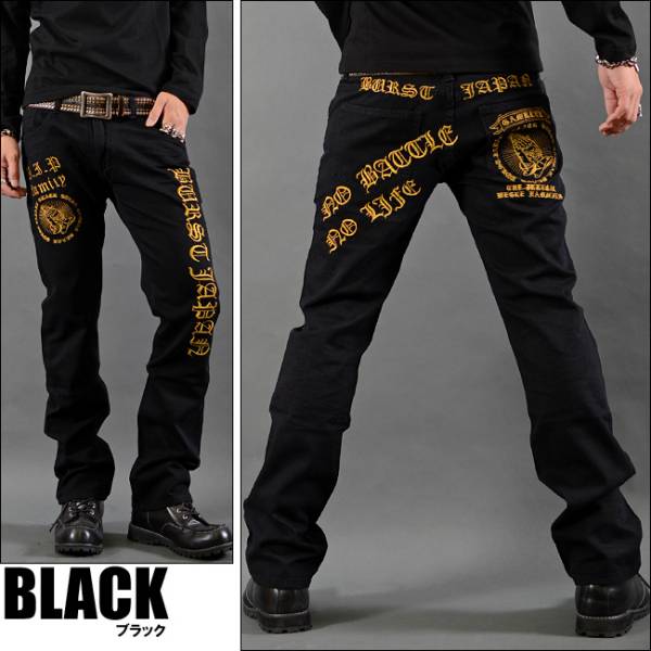 BURST バックプレイハンド刺繍チノパンツ新品ブラックS拍卖