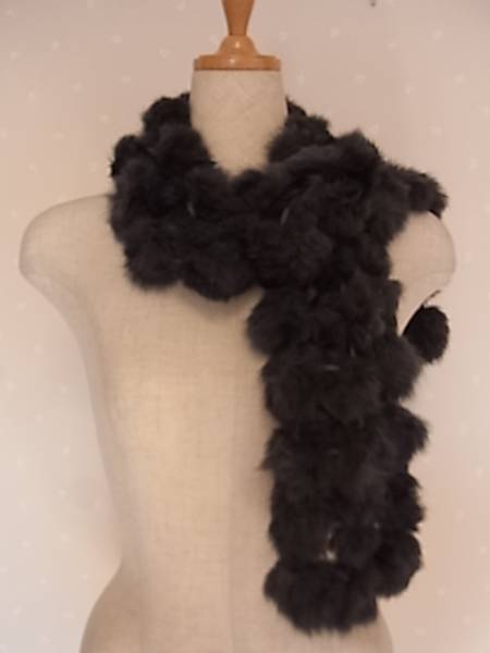 ●えりまき●ブロンズ■ラビットふわふわマフラー■グレー未使用拍卖