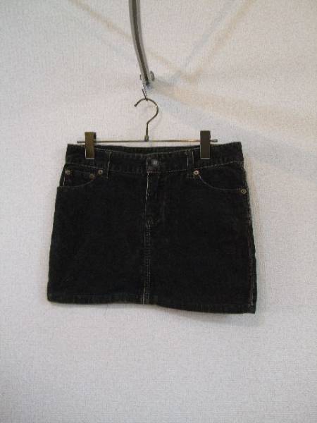 VENCE墨黒コーデュロイミニスカート(USED)90714)拍卖
