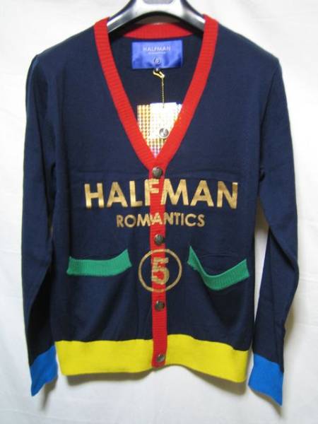 新品 HALFMAN ハーフマン マルチカラーカーディガン拍卖