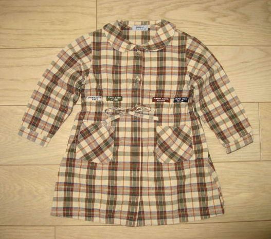 ★pappの可愛いチェック柄丸襟ワンピース★拍卖