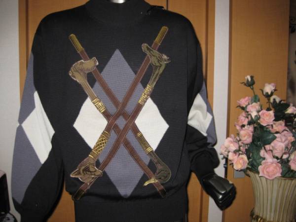 ★送料無料★訳有/新品/タグ付★ANGERO/ブランド高級刺繍ハイネックセーター★M★拍卖