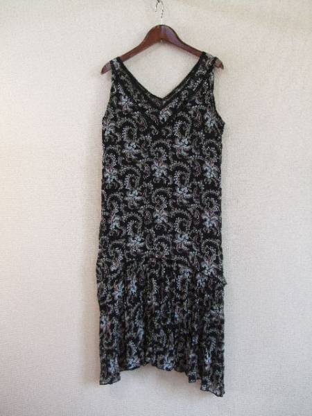 pastelmaam黒地プリントノースリーブロングワンピ(USED)60515)拍卖