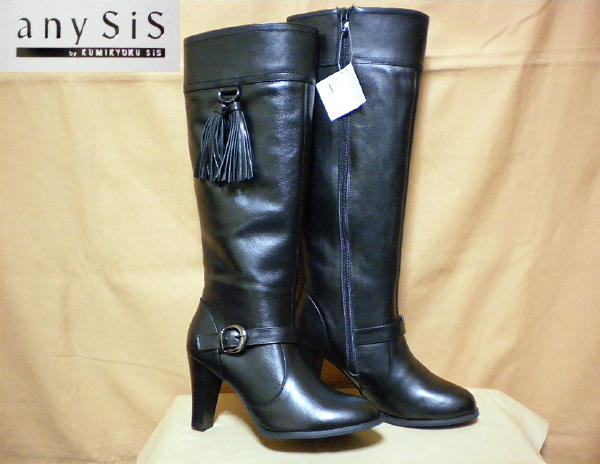 anysis★組曲★タッセルレザーブーツ★新品★難あり★黒★L拍卖