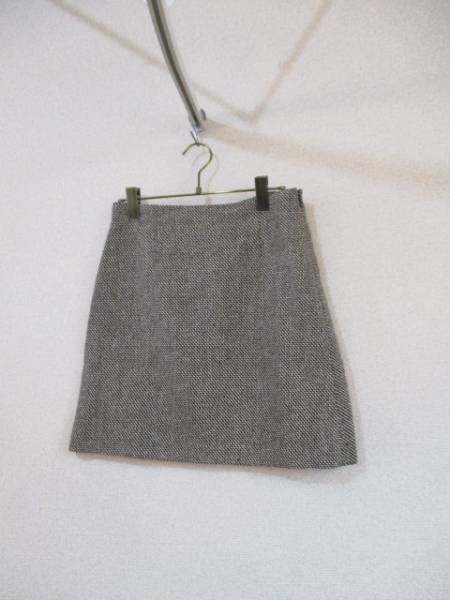 MK MICHELKLEIN茶×白折柄入ツイードタイトミニスカート(91916)拍卖