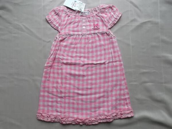 ☆ミキハウス☆HBのピンクのチェックワンピース♪新品・100拍卖