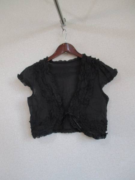 ARIES墨黒フリル半袖ボレロブラウス(USED)42016)拍卖