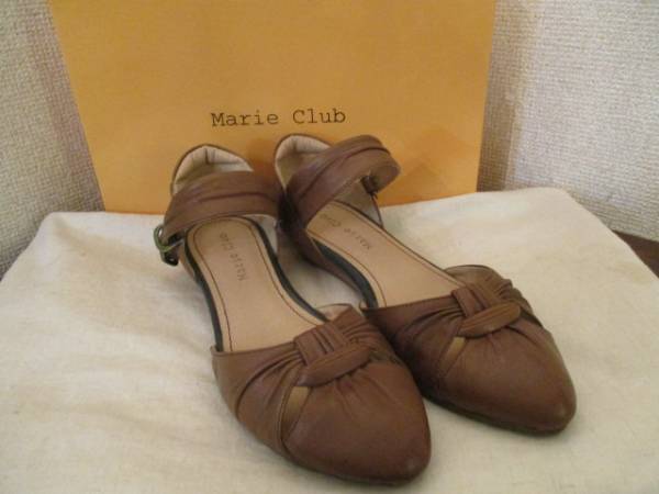 Marie club ブラウンレザーパンプス(USED)80716)拍卖