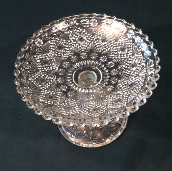 型押し明治ガラスコンポート 骨董 プレスガラス 明治大正拍卖