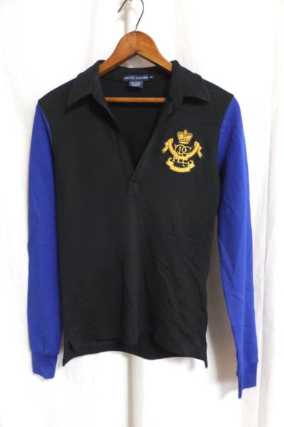 ☆☆送料無料☆☆Ralph Lauren☆長袖ポロカットソー☆王冠刺繍☆ウーマンM☆z20拍卖