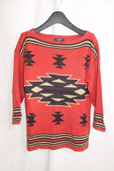 ☆☆送料無料☆☆CHAPS☆チャップス☆ネイティブ柄カットソー☆S☆リネン混合☆z20拍卖