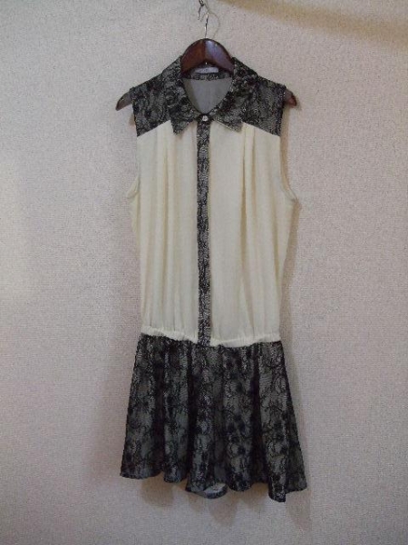 LIPSERVICE白×黒レースオールインワン(USED)70315②)拍卖